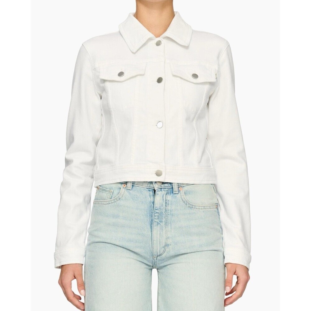DL1961 Women’s LARGE Vika Jacket Classic Denim White‎ Button Front